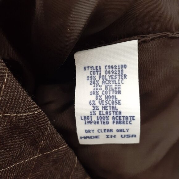 Canvasbacks Womens Wool Blend Vest S Faux Fur Quilted Front Pockets Brown 806 - Picture 4 of 4